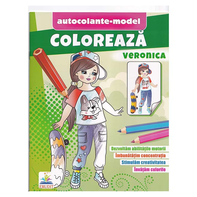 Colorează+autocolante. Veronica
