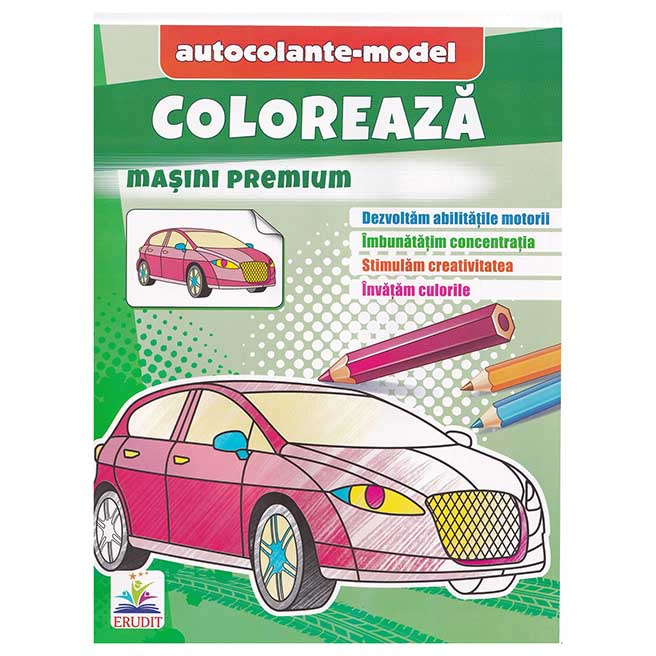 Colorează+autocolante. Mașini premium