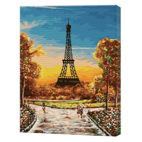 Эйфелева башня на закате, 40х50 см, картина по номерам