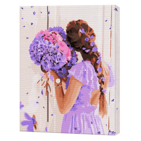 Gingășie în violet, 30x40cm, pictură pe numere
