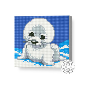 Тюлененок, 20x20 см, алмазная мозаика