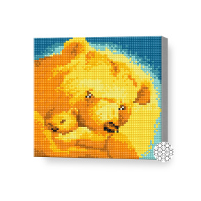 Ursoaica cu puiul, 20x20 cm, mozaic cu diamante