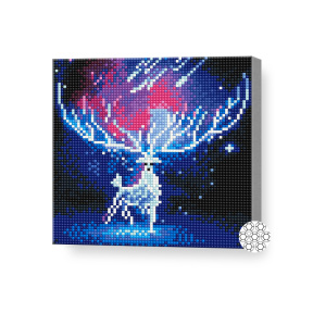 Cerb înstelat, 20x20 cm, mozaic cu diamante