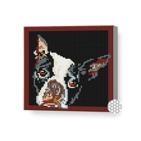 Cățelușul obosit, 20x20 cm, mozaic cu diamante