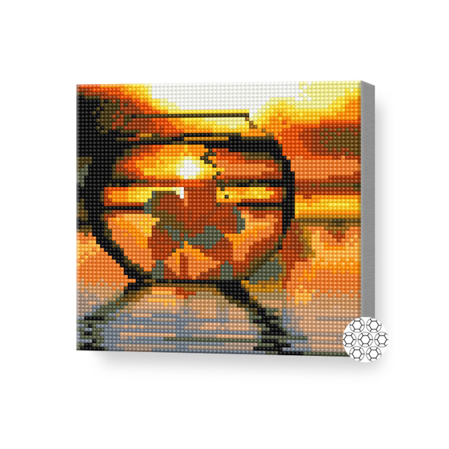 Floarea la amurg, 20x20 cm, mozaic cu diamante