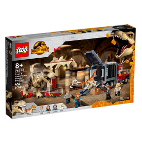 Constructor LEGO Jurassic world Evadarea lui Tyrannosaurus Rex și a dinozaurului Atrociraptor