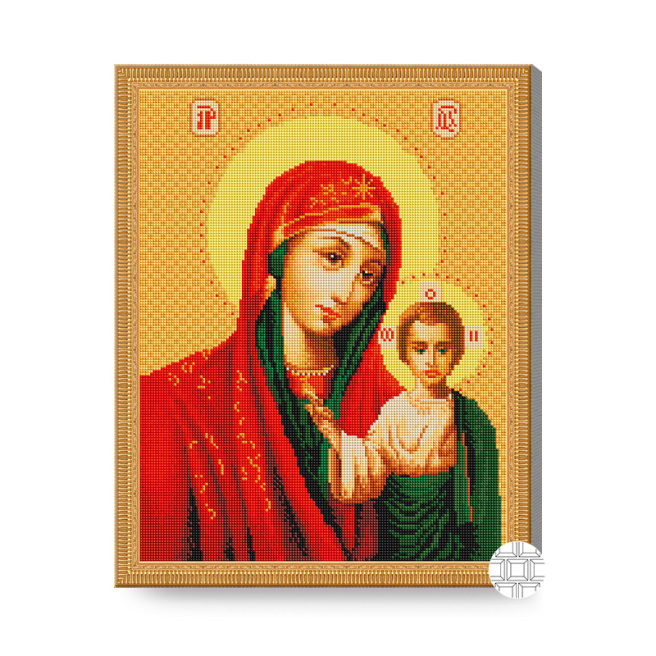 Икона Божией Матери Казанская, 40х50 см, алмазная мозаика