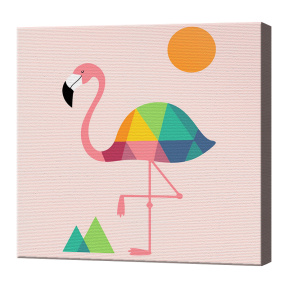 Графичный фламинго, 20х20 см, картина по номерам