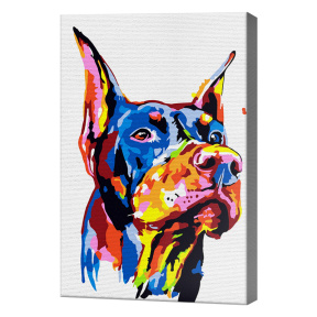 Акварельный доберман, 20х30 см, картина по номерам