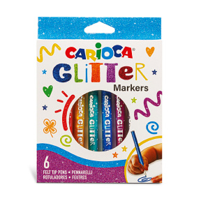 Set de carioci-glitter Carioca, 6 bucăți