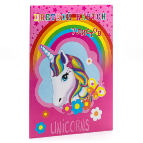 Set carton colorat 7 foi Unicorn