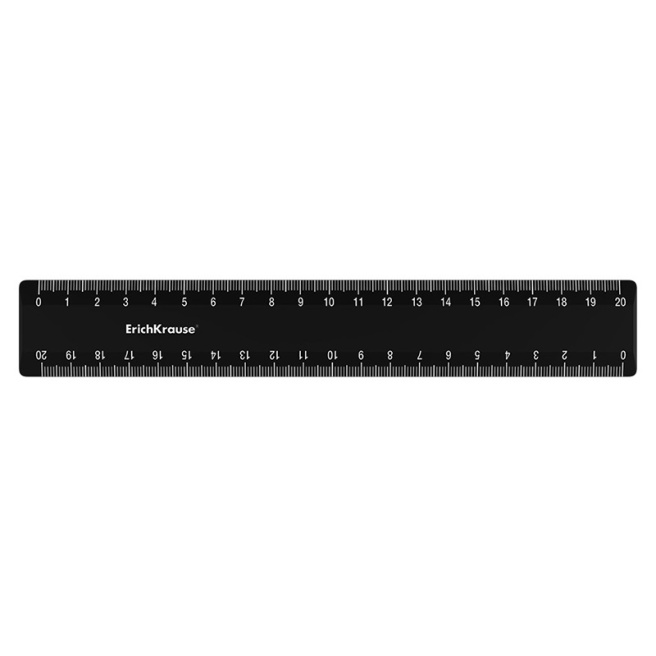 Riglă din plastic ErichKrause Classic 20 cm neagră
