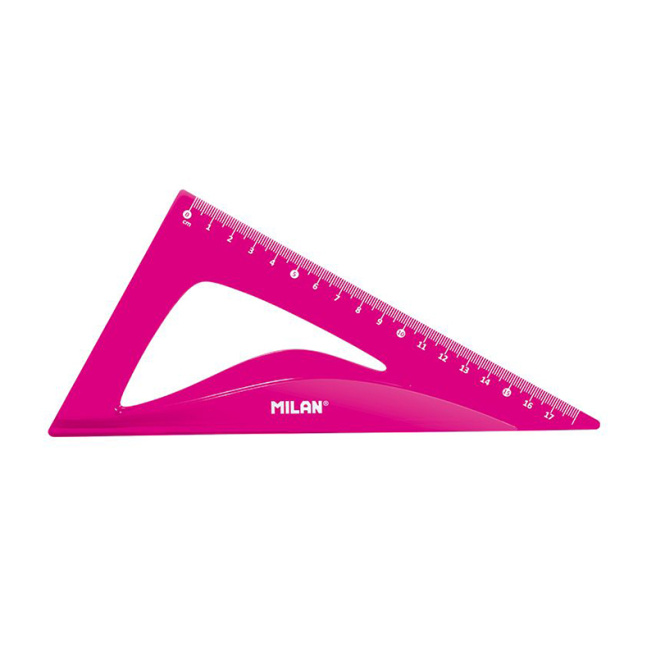 Set de rigle din plastic MILAN, 4 elemente, roz