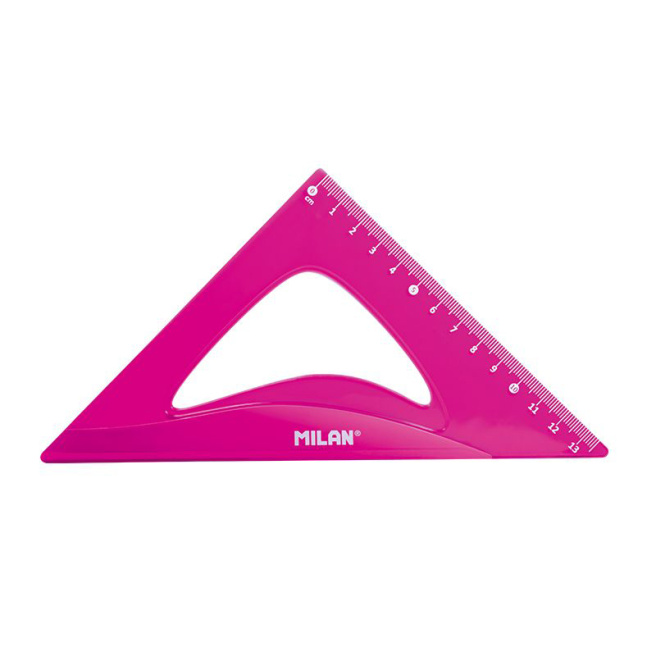 Set de rigle din plastic MILAN, 4 elemente, roz