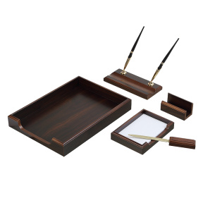 Set pentru birou DIRECT, 5 piese, nuc