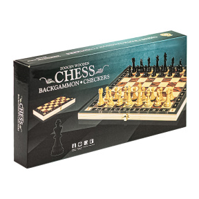 Настольная игра 3в1 (шашки/шахматы/нарды) 24x12см