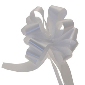 Fundiță cu autoformare pentru cadouri, 3 cm, albă