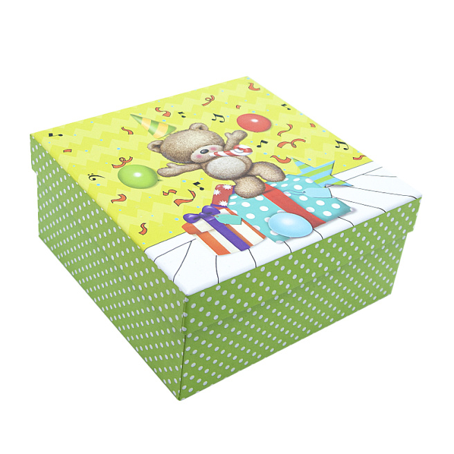 Коробка подарочная, зеленая 20x20x9.5
