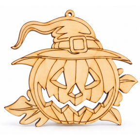 Bază din lemn pentru proiecte creative: Dovleac de Halloween, 15 cm