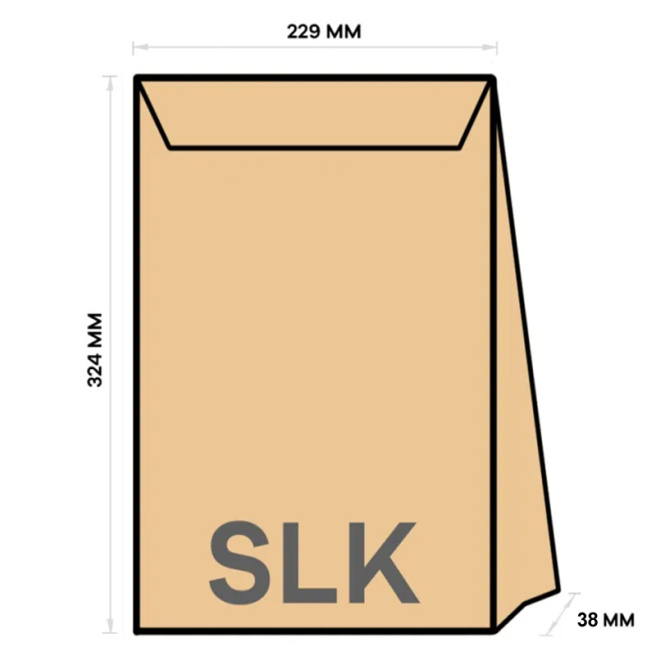Конверт C4 SLK крафт (229x324x38) с расш. дном GVP