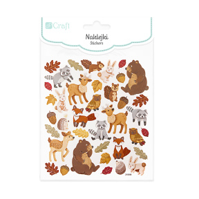 Abțibilduri cu sclipici Animale de padure, 38 buc.