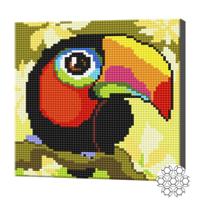 Тукан, 20x20 см, алмазная мозаика