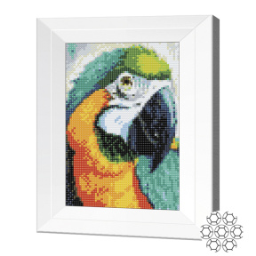 Попугай Ара, 20х30 см, алмазная мозаика, круглые кристаллы