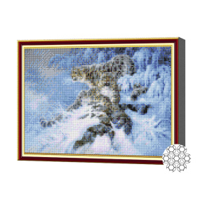 Снежные барсы, 30x40 см, алмазная мозаика