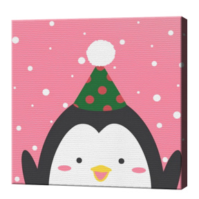 Pinguin fericit, 20х20 cm, pictură pe numere