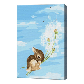Кролик и одуванчик, 20х30 см, картина по номерам