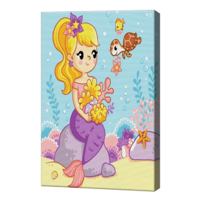 Русалка и черепаха, 20х30 см, картина по номерам