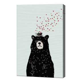 Ursuleț negru, 20х30 cm, pictură pe numere