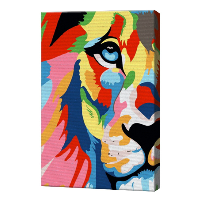 Leu colorat, 20х30 cm, pictură pe numere