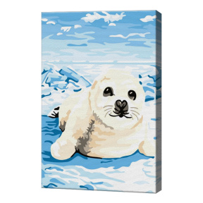 Foca drăguță, 20х30 cm, pictură pe numere