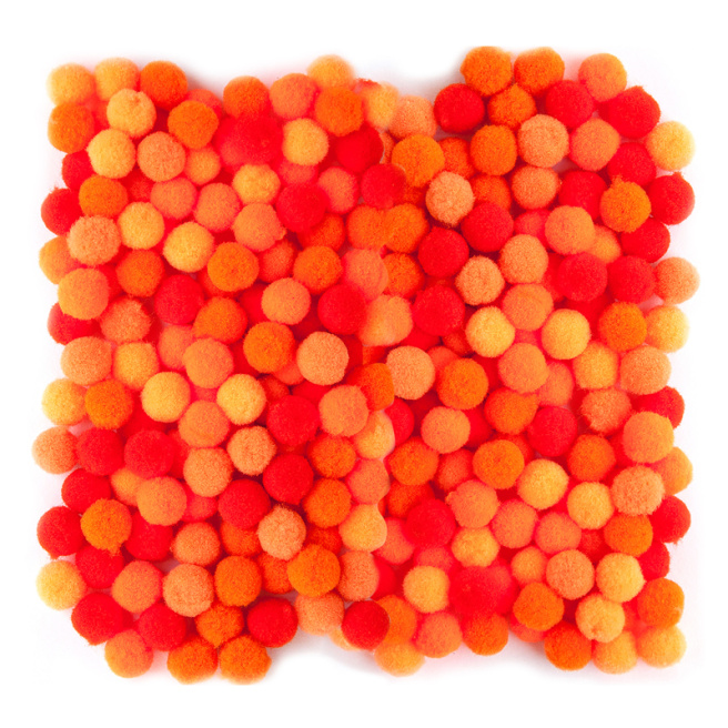 Pompoane decor 1cm mix, portocaliu, 120 buc