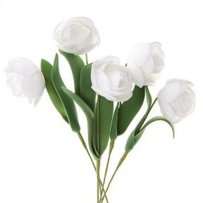 Set decor pentru creație, Trandafiri, 5 buc, alb