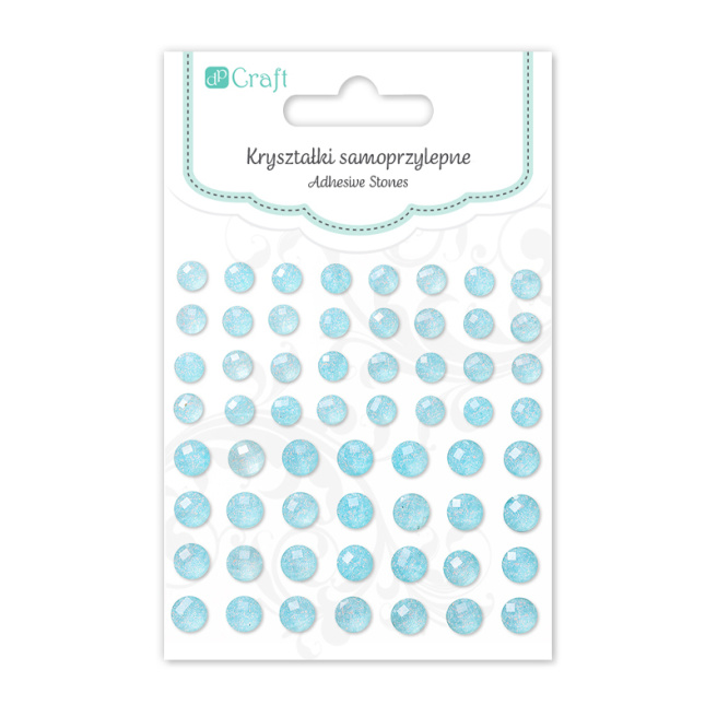 Самоклеющиеся кристалы, 8-10 мм, 60 шт. голубой