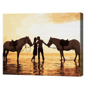Plimbare romantică cu caii, 40х50 cm, pictură pe numere