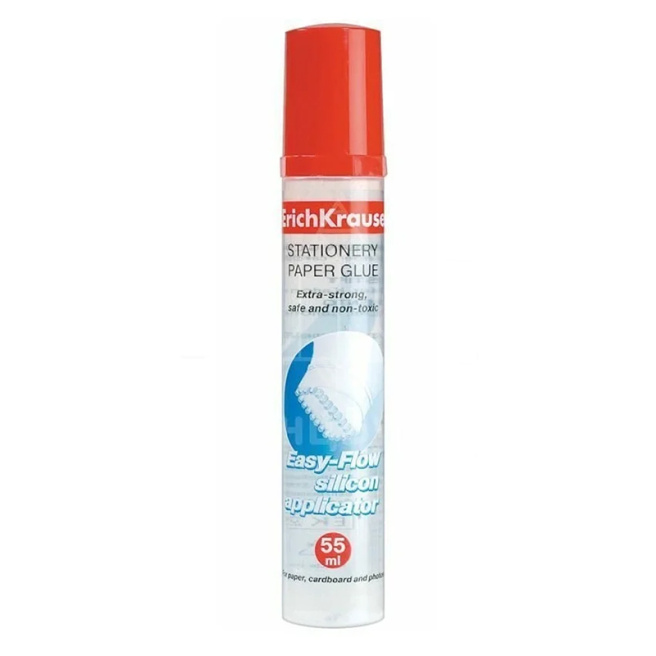 Adeziv cu aplicator din silicon pentru birou, ErichKrause 55 ml