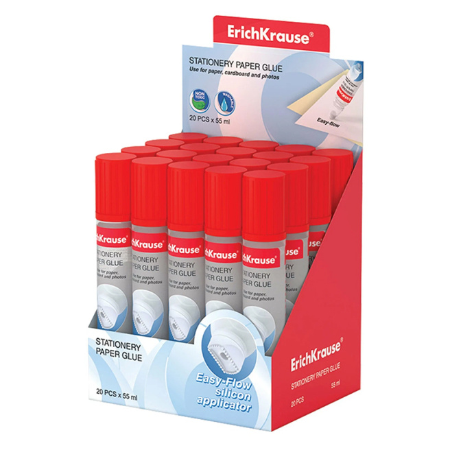 Adeziv cu aplicator din silicon pentru birou, ErichKrause 55 ml