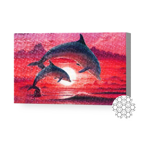 Дельфины на закате, 20х30 см, алмазная мозаика