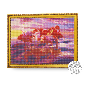 Фламинго на закате, 30х40 см, алмазная мозаика