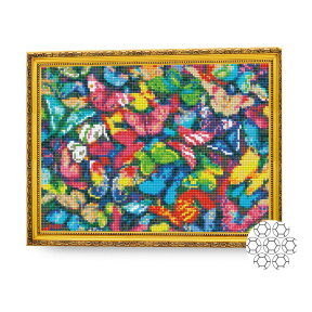 Разноцветные бабочки, 30х40 см, алмазная мозаика