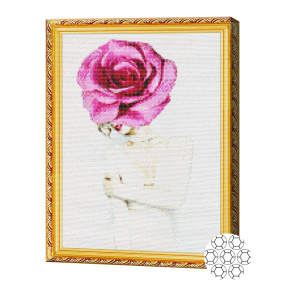 Розовые мысли, 40х50 см, алмазная мозаика