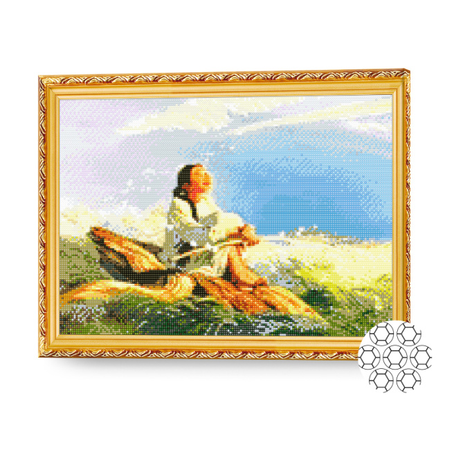 În câmpie, 40х50 cm, mozaic cu diamante