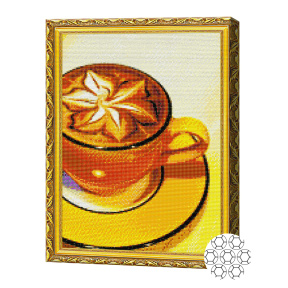 Floare pe cafea, 40х50 cm, mozaic cu diamante