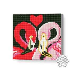 Фламинго любви, 20х20 см, алмазная мозаика