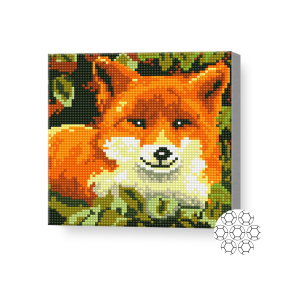 Рыжая лисичка, 20х20 см, алмазная мозаика