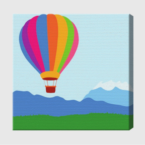 Balon multicolor 20х20 cm, pictură pe numere