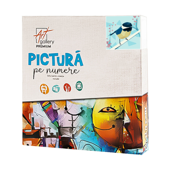 Pitigoi pe crenguță 20х20 cm, pictură pe numere